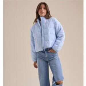 Altar'd State Kelly Gingham Quilted Jacket